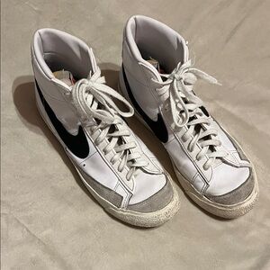 Nike White and Black High-Top Sneakers